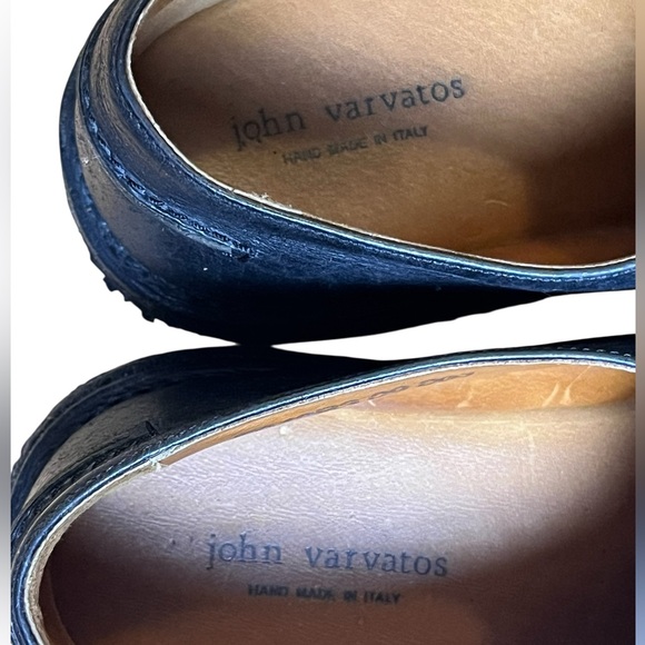 John Varvatos Black Leather Slip-On Shoes – Made in Italy – Crepe Sole - Size 10 - Picture 6 of 13